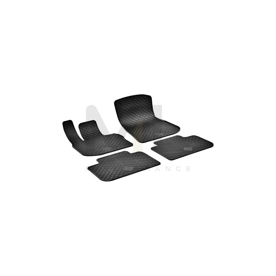 WALSER RubberLine 50871 Floor mat set Elastomer, Front and Rear, Quantity: 4, Black