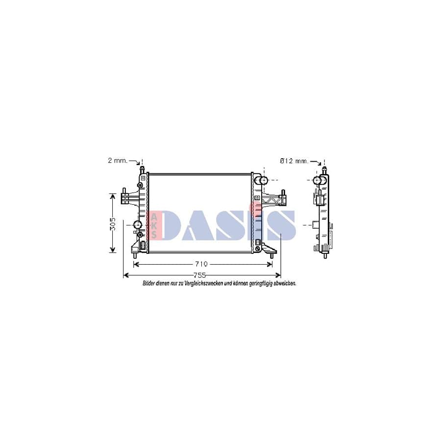 AKS Dasis 150012N Engine Radiator for Opel Corsa C Hatchback (X01)