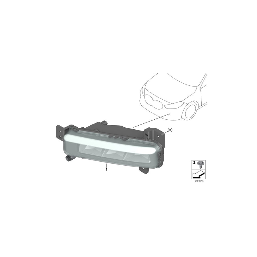 Genuine BMW 63177471081 F40 F46 G07 Front Fog Lamp, Led, Left (Inc. 218dX, 120dX & 216d) | ML Performance US Car Parts