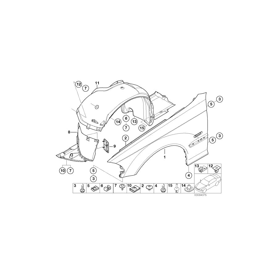 Genuine BMW 51718224996 E46 Cover, Wheell Housing, Front Right (Inc. 325Ci, 328Ci & 323Ci) | ML Performance US Car Parts
