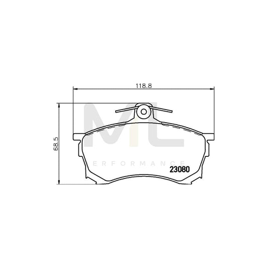 Hella 8DB 355 016-671 Brake Pad Set For Mitsubishi Carisma With Acoustic Wear Warning, With Brake Caliper Screws