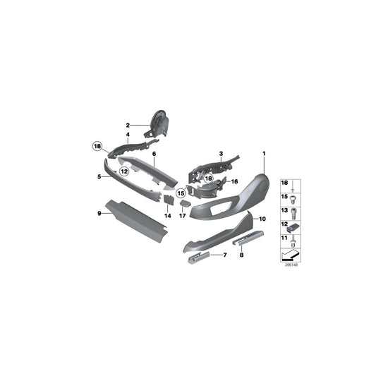 Genuine BMW 52109175068 F03 F04 F02 Cover, Seat Rail, Front Right EVERESTGRAU (Inc. 740i, 535dX & 740Li) | ML Performance US