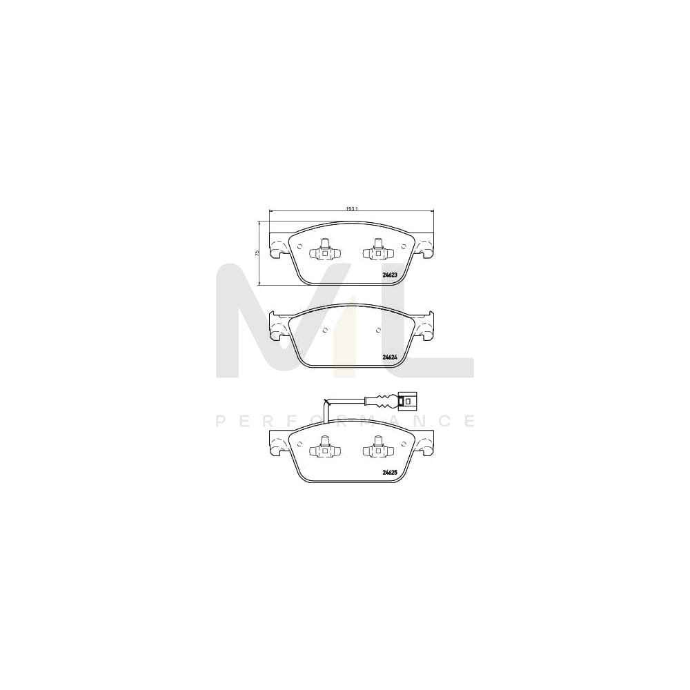 Hella 8DB 355 014-981 Brake Pad Set With Integrated Wear Warning Contact