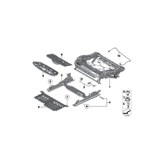 Genuine BMW 52109168747 F10 F07 F11 Seat Rail Left (Inc. 530d 155kW, M5 & 523i) | ML Performance US