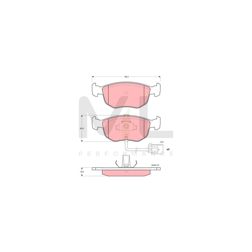 TRW Gdb1213 Brake Pad Set Incl. Wear Warning Contact | ML Performance Car Parts
