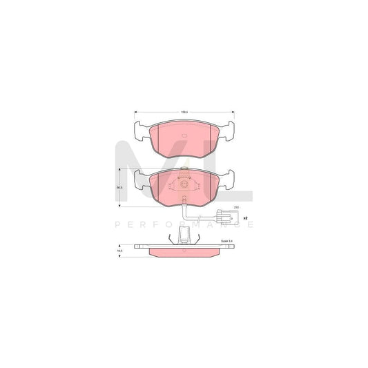 TRW Gdb1213 Brake Pad Set Incl. Wear Warning Contact | ML Performance Car Parts