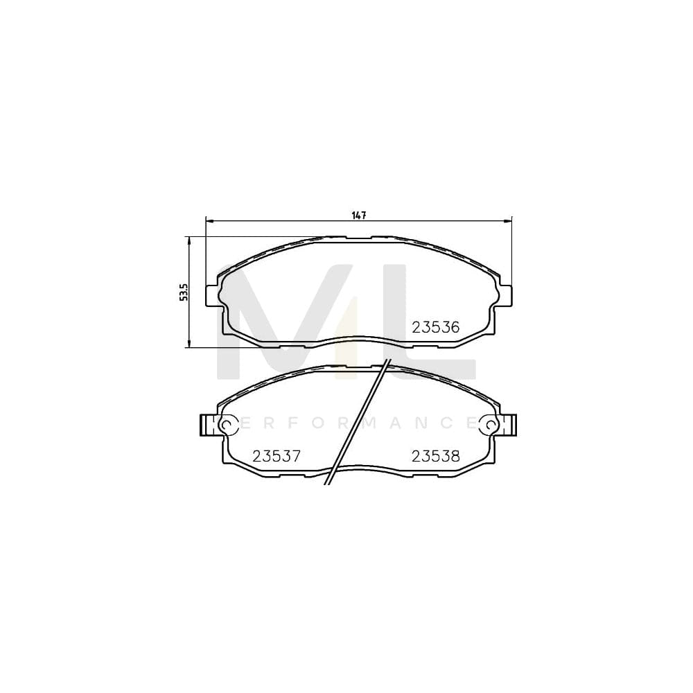 Hella 8DB 355 009-381 Brake Pad Set With Acoustic Wear Warning