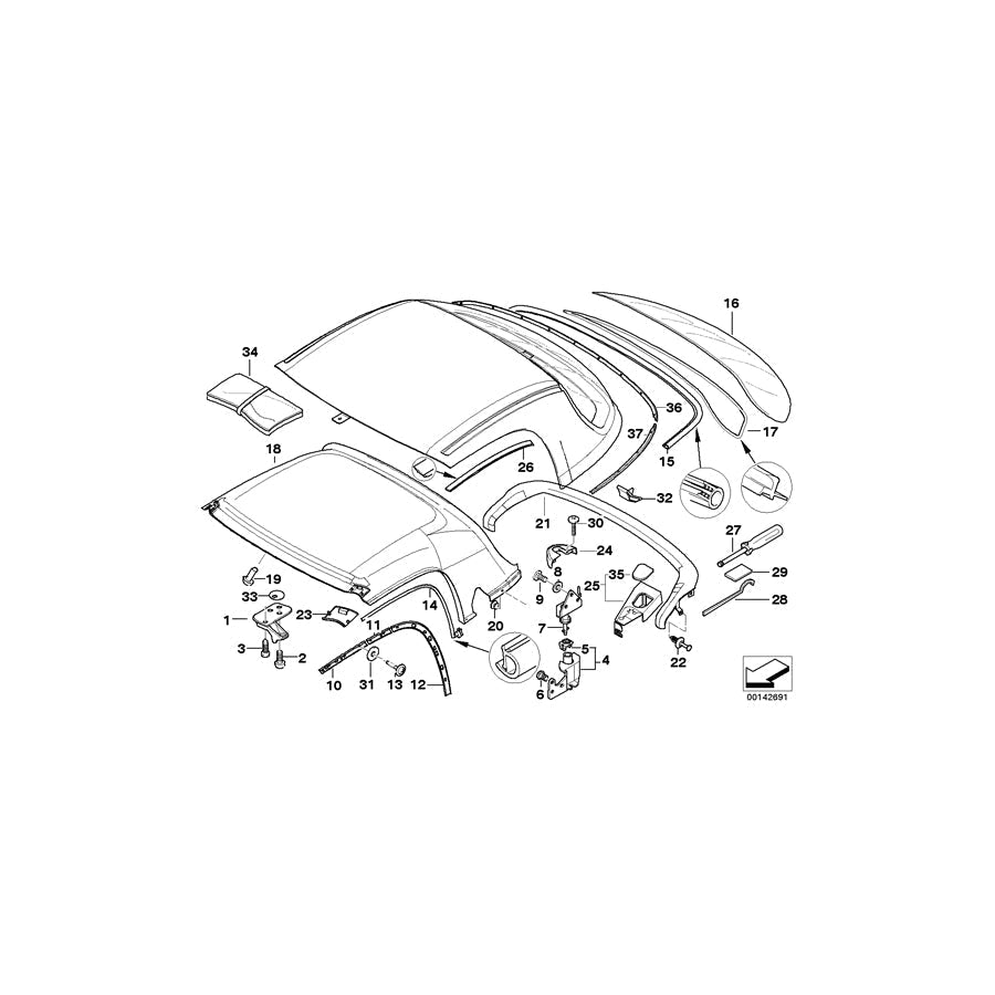 Genuine BMW 54218410665 E36 Phillips Screw F Plastic Material L=16mm (Inc. Z3) | ML Performance UK Car Parts