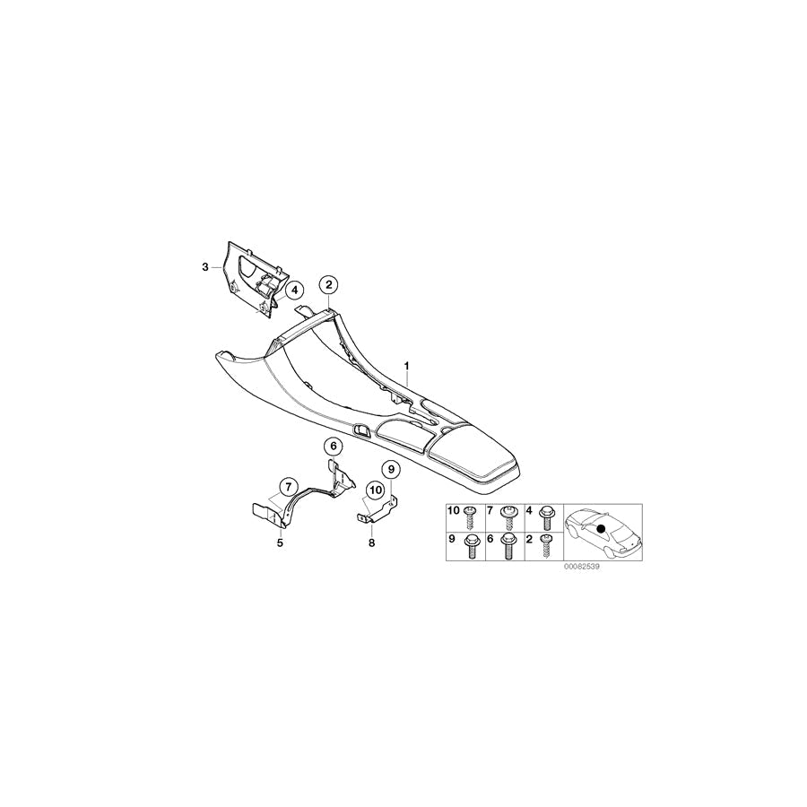 Genuine BMW 51168238955 E52 Center Console, Leather P1SP SPORTROT (Inc. ALPINA V8 & Z8) | ML Performance US Car Parts