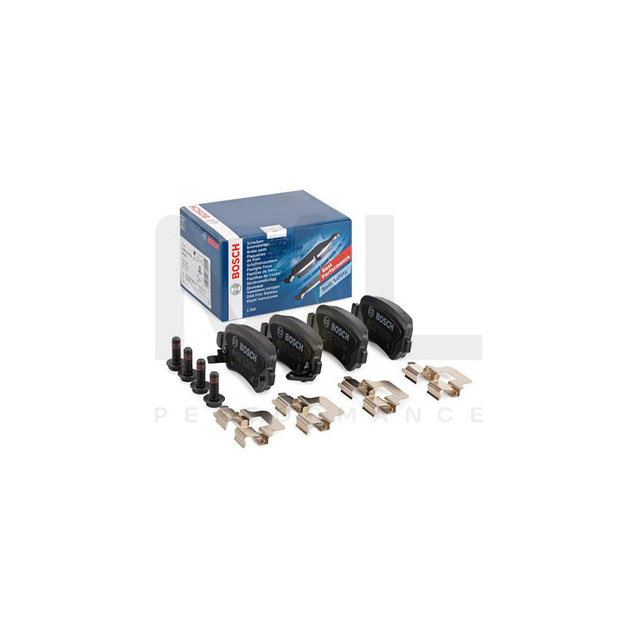 Bosch 0986494654 Brake Pad Set With Acoustic Wear Warning, With Anti-Squeak Plate, With Bolts/Screws, With Mounting Manual BP2688 | ML Performance Car Parts