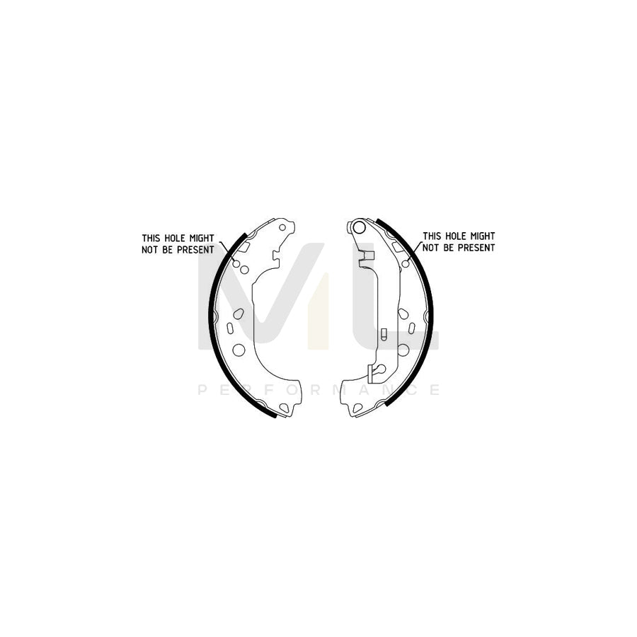 HELLA 8DB 355 002-731 Brake Shoe Set with handbrake lever