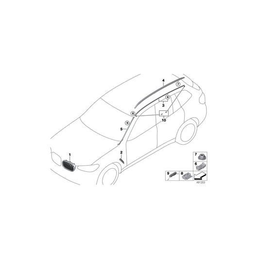 Genuine BMW 51137440853 G01 G02 Grille, Front, Left BASIS (Inc. X3 30i, X3 20iX & X4 20iX) | ML Performance US