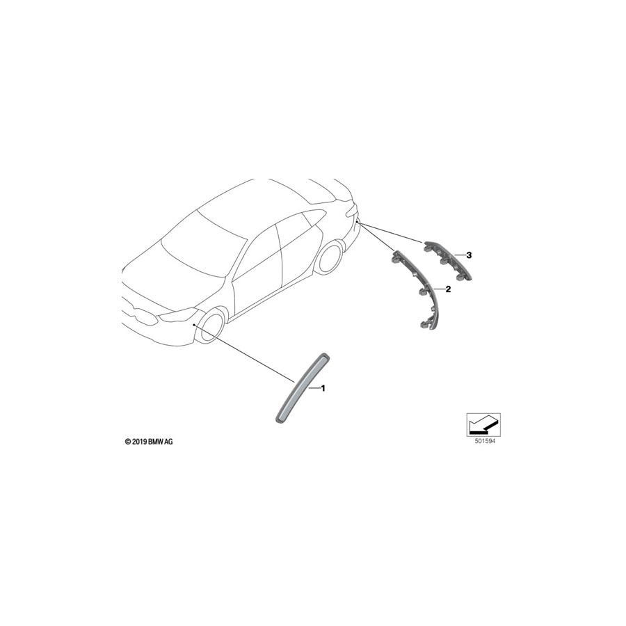 Genuine BMW 63147474560 F44 Side Marker Reflector Right (Inc. 228iX & M235iX) | ML Performance US Car Parts