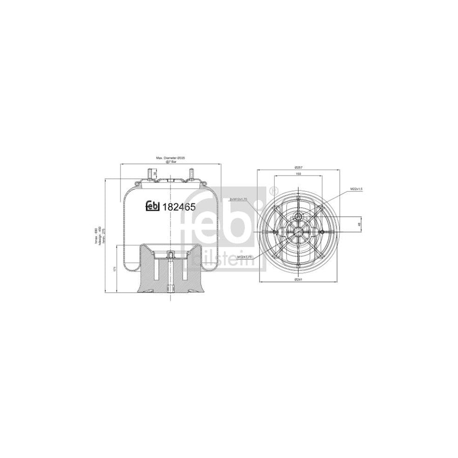 Febi Bilstein 182465 Boot, Air Suspension