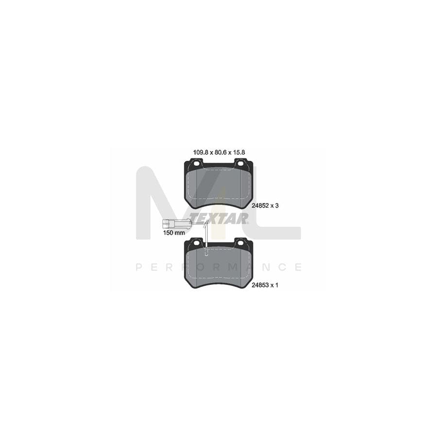 TEXTAR 2485201 Brake pad set with integrated wear warning contact | ML Performance Car Parts