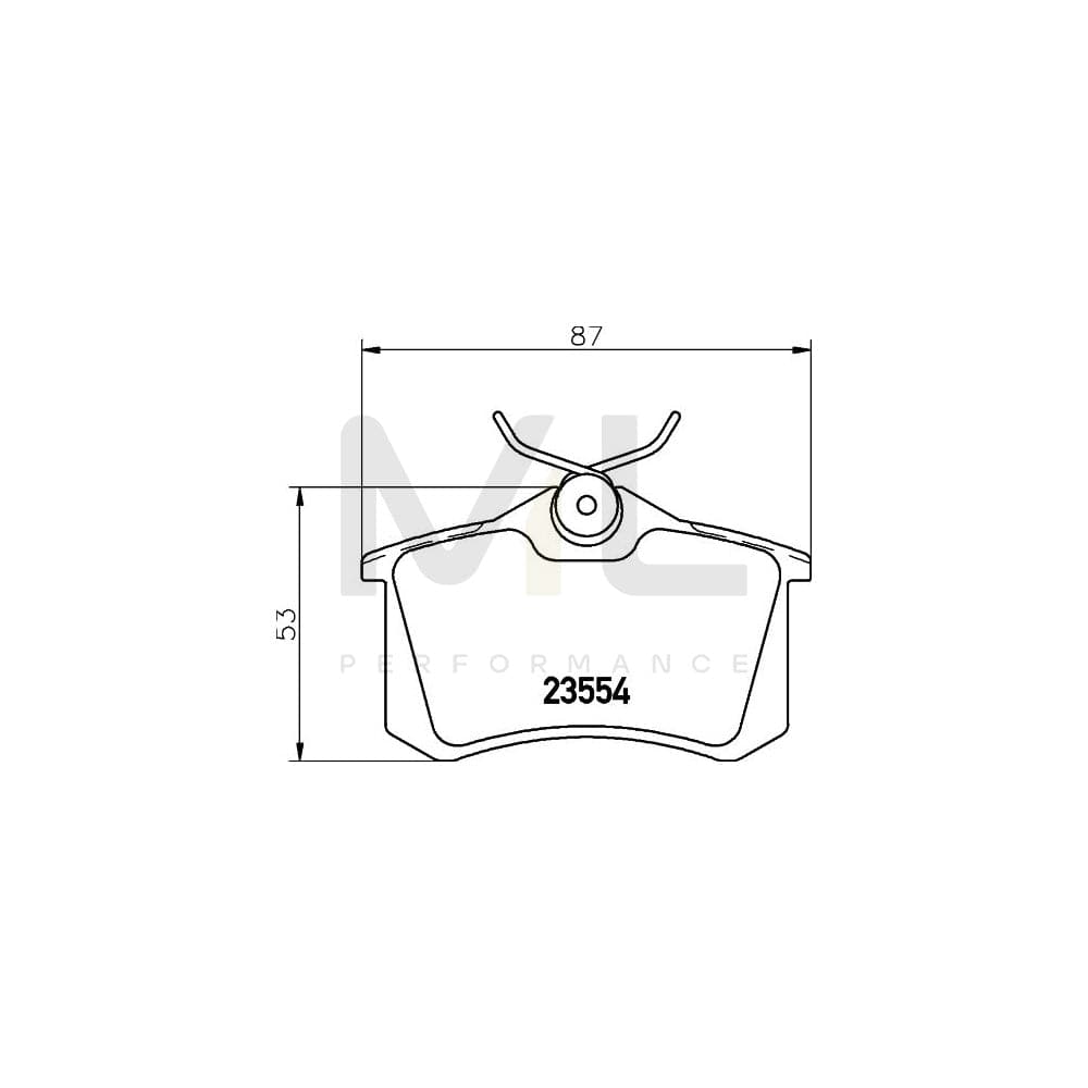 Hella 8DB 355 019-911 Brake Pad Set Not Prepared For Wear Indicator, With Brake Caliper Screws