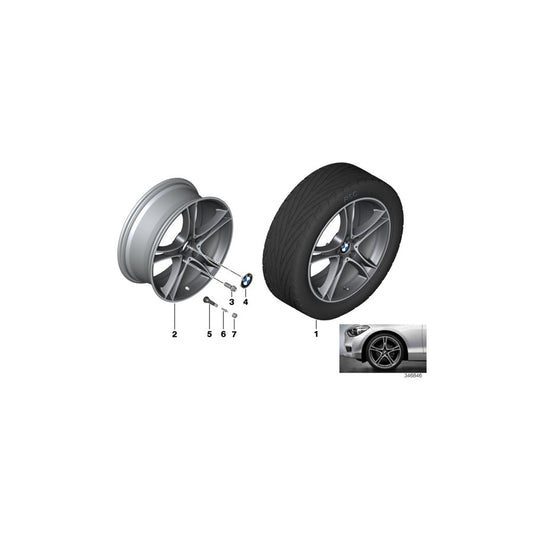 Genuine BMW 36116794369 F20 F21 Gloss-Turned Light Alloy Rim 7,5JX19 ET:45 (Inc. M235i, 218d & M240i) | ML Performance US Car Parts