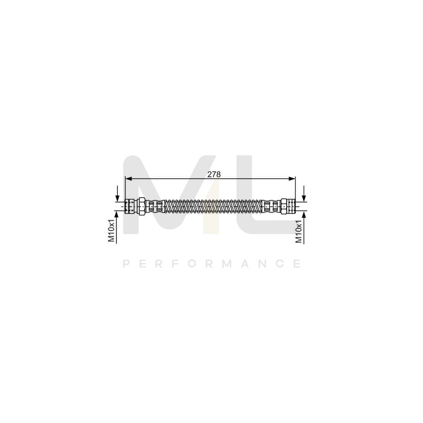 BOSCH 1 987 481 280 Brake Hose for PORSCHE 911 253mm, M10x1 | ML Performance Car Parts