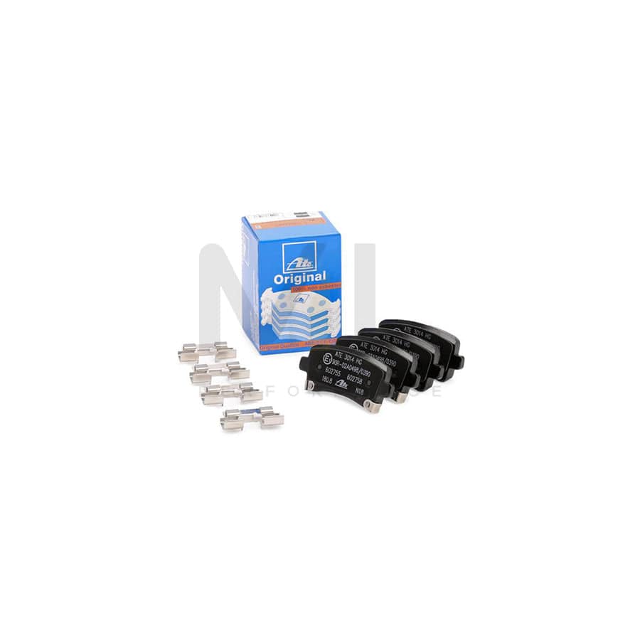 ATE 13.0460-2758.2 Brake pad set with acoustic wear warning, with accessories