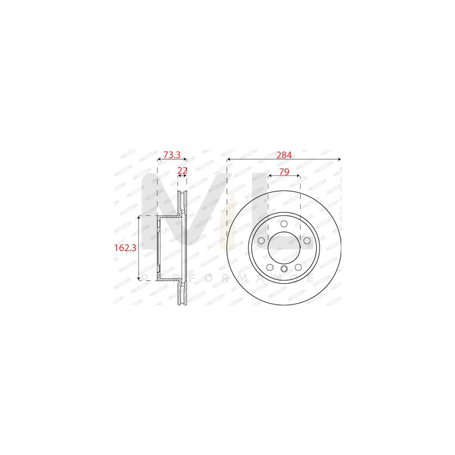 FERODO DDF2196C Brake Disc Vented | ML Performance Car Parts