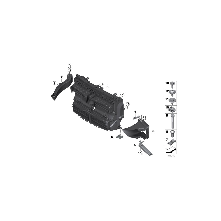 Genuine BMW 51747301615 F45 F46 Air Duct, Exterior Radiator, Left (Inc. 220i, 216i & 225i) | ML Performance US Car Parts