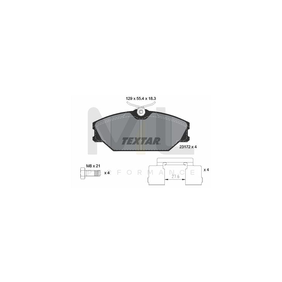 TEXTAR 2317203 Brake pad set not prepared for wear indicator, with brake caliper screws, with accessories | ML Performance Car Parts