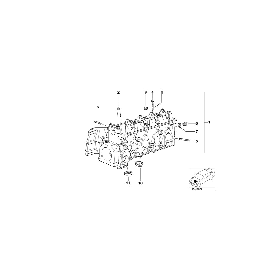 Genuine BMW 11121716621 E36 E46 E34 Cylinder Head (Inc. 318Ci, 318i & Z3 1.8) | ML Performance US Car Parts