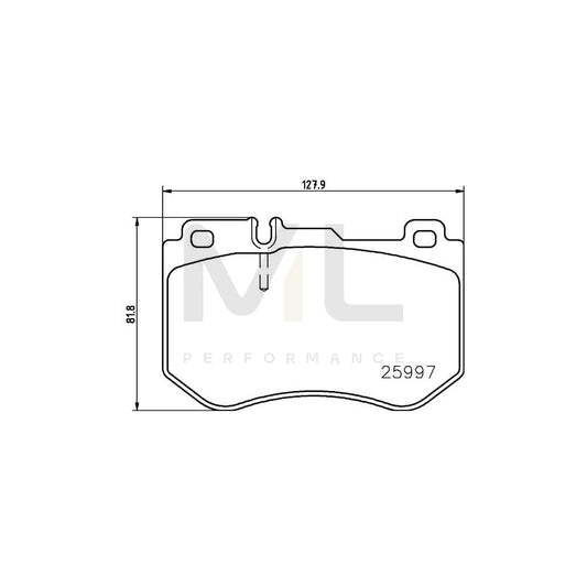 Hella 8DB 355 021-741 Brake Pad Set Suitable For Mercedes-Benz C-Class Prepared For Wear Indicator