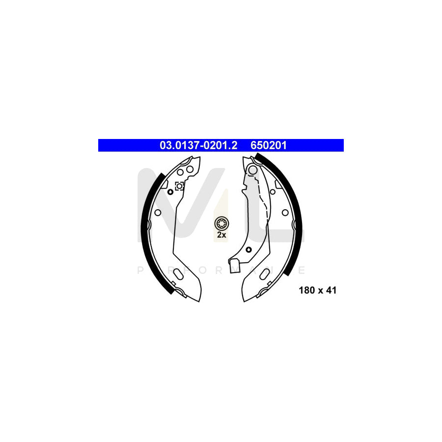 ATE 03.0137-0201.2 Brake Shoe Set with lever