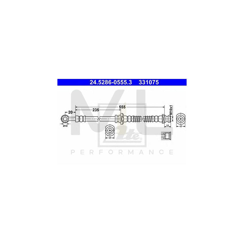 ATE 24.5286-0555.3 Brake Hose for MITSUBISHI OUTLANDER 555mm, M10x1
