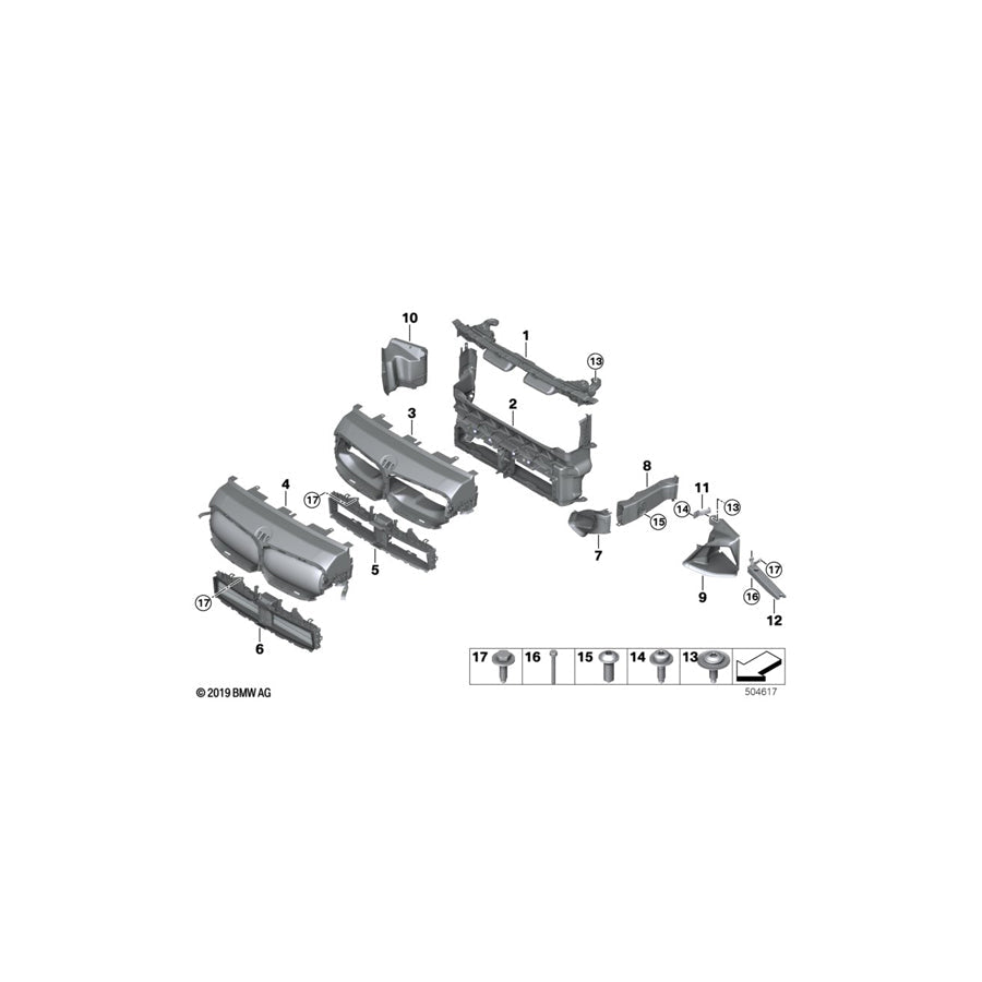 Genuine BMW 51748075478 F44 Air Duct, Brake, Right M (Inc. 228iX, 220d & M235iX) | ML Performance US Car Parts