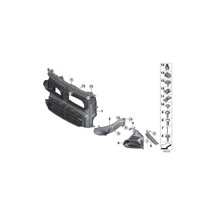 Genuine BMW 51748070779 F39 Air Duct, Exterior Radiator, Left M/MSX (Inc. X2 20iX, X2 25iX & X2 28i) | ML Performance US Car Parts