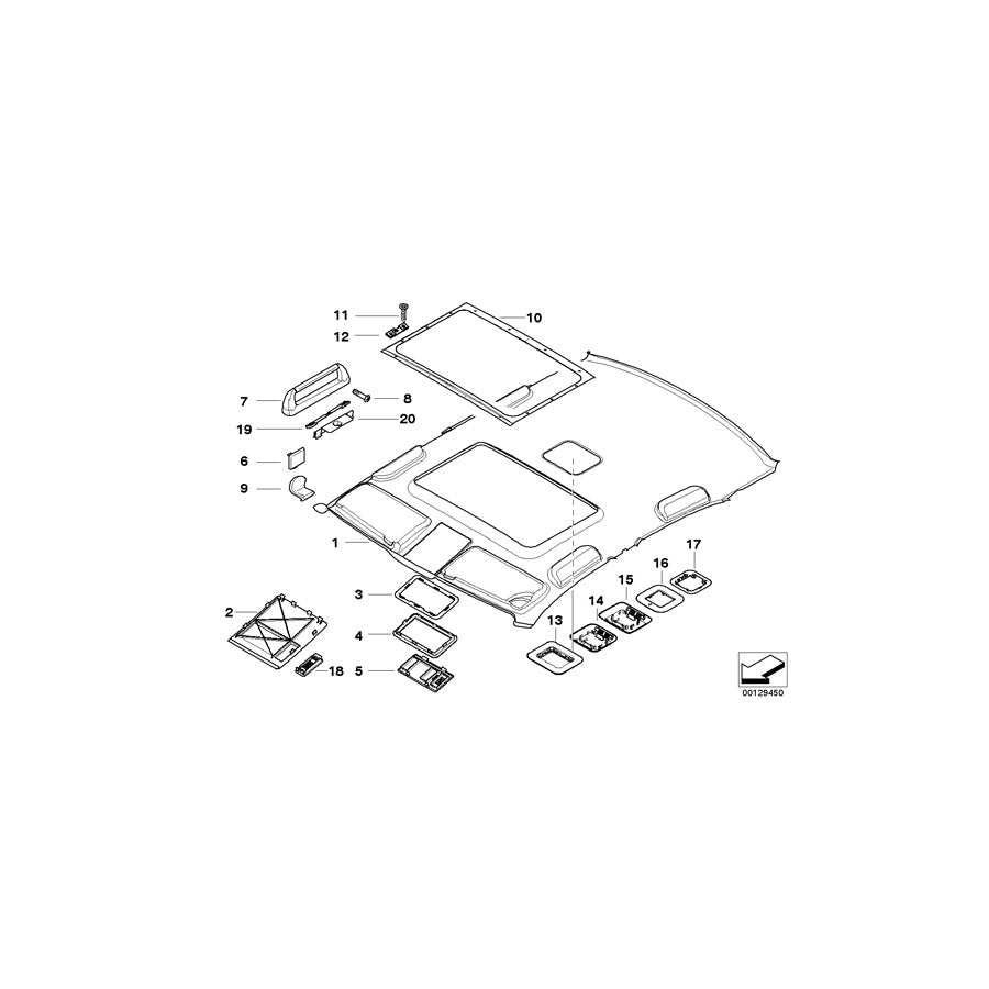 Genuine BMW 51168178991 E39 E38 Handle Cap HELLGRAU (Inc. 728i, 523i & 525d) | ML Performance US Car Parts