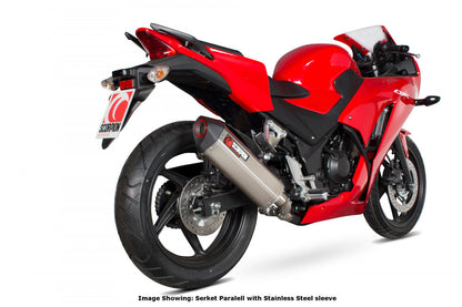 Scorpion RHA166CEO Honda CBR300 R Serket Parallel Slip-On - Carbon Fibre Sleeve | ML Performance US US