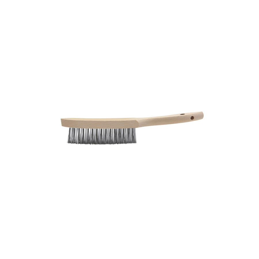 Gys 044289 Angle Stainless Steel 3 Row Brush - Wood Handle Welding Accessories