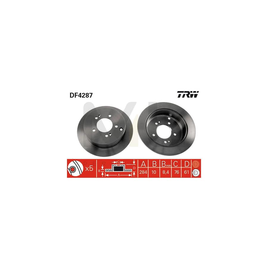 TRW DF4287 Brake Disc Solid, Painted | ML Performance Car Parts