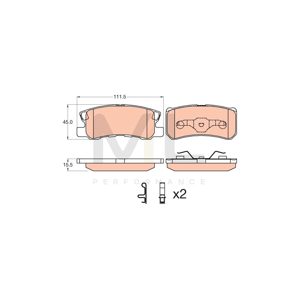 TRW Gdb3595 Brake Pad Set Not Prepared For Wear Indicator, With Accessories | ML Performance Car Parts