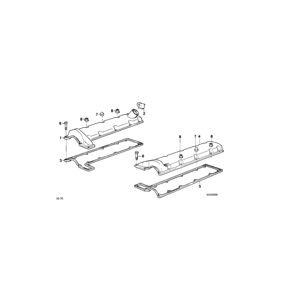 Genuine BMW 11121720337 E32 E31 Rocker Box Cover Left (Inc. 850Ci, 750iL & 750i) | ML Performance US Car Parts