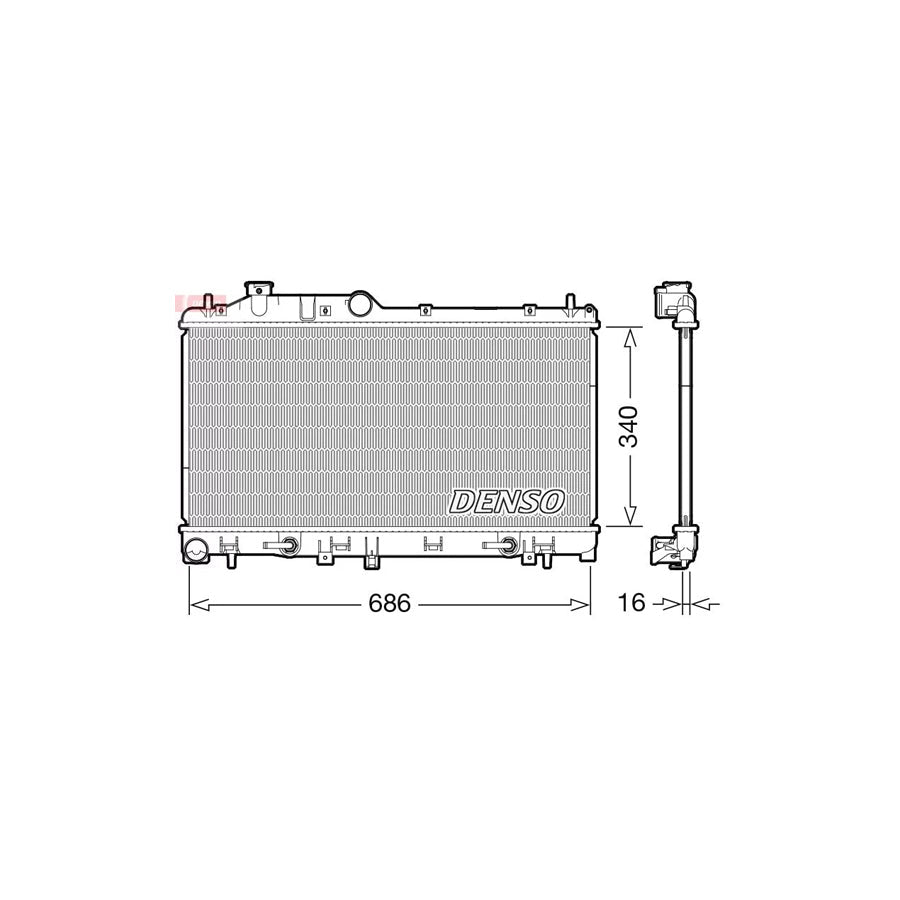 DENSO DRM36024 Engine Radiator for Subaru Impreza III Hatchback (Gr, Gh, G3)