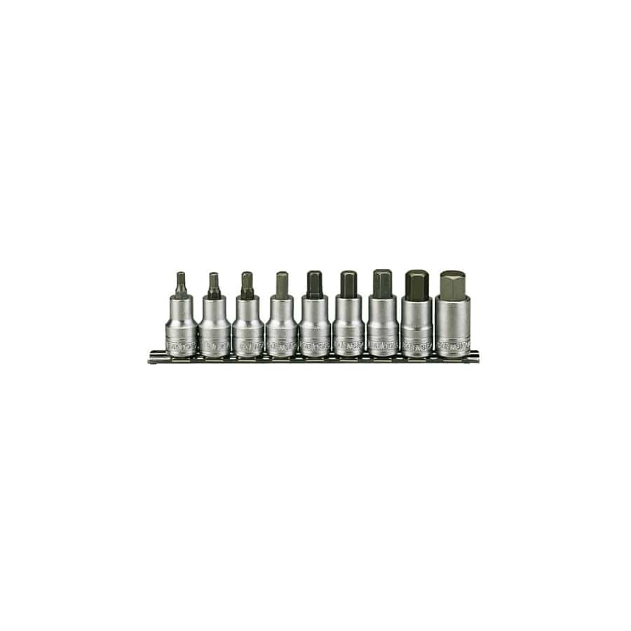 Teng TENM1212 1/2in Drive M1212 Hex Socket Clip Rail Set, 9 Piece