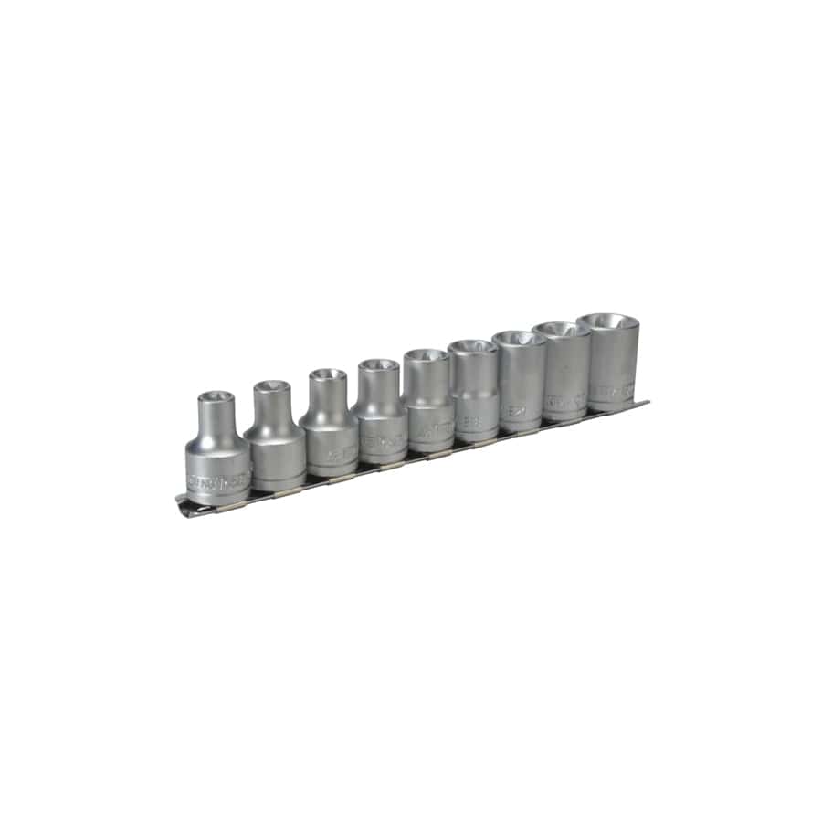 Teng TENM1210 1/2in Drive M1210 External TORX Socket Clip Rail Set, 9 Piece