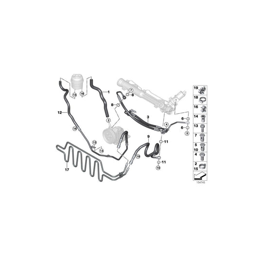 Genuine BMW 17217795456 E91 E92 Power Steering Loop (Inc. 325d, 330xd & 330d) | ML Performance US Car Parts