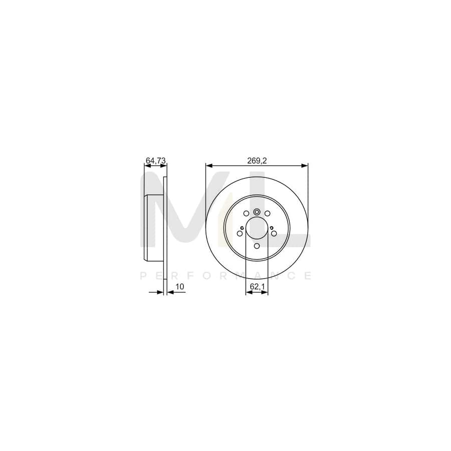 BOSCH 0 986 479 R00 Brake Disc Solid, Oiled | ML Performance Car Parts