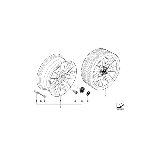 Genuine BMW 36116766734 E46 Light Alloy Rim 7JX16 ET:47 (Inc. 318ti, 318i & 323i) | ML Performance US Car Parts