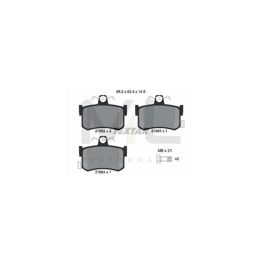TEXTAR 2168202 Brake pad set with acoustic wear warning, with brake caliper screws | ML Performance Car Parts