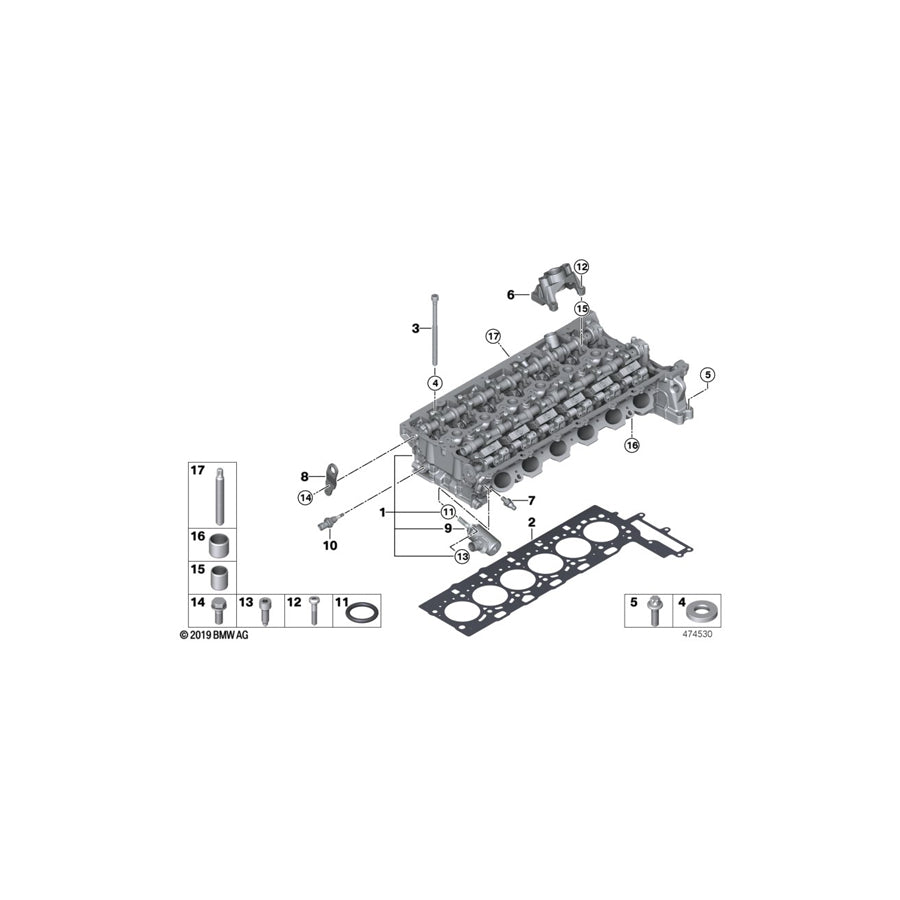 Genuine BMW 11128482779 F22 F34 G01 Cylinder Head With Valve Gear (Inc. X3 M40iX, 740Li & 740i) | ML Performance US Car Parts