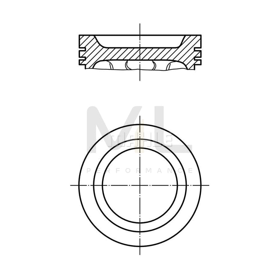 MAHLE ORIGINAL 003 17 01 Piston suitable for MERCEDES-BENZ S-Class Saloon (W116) 107,51 mm, without cooling duct | ML Performance Car Parts