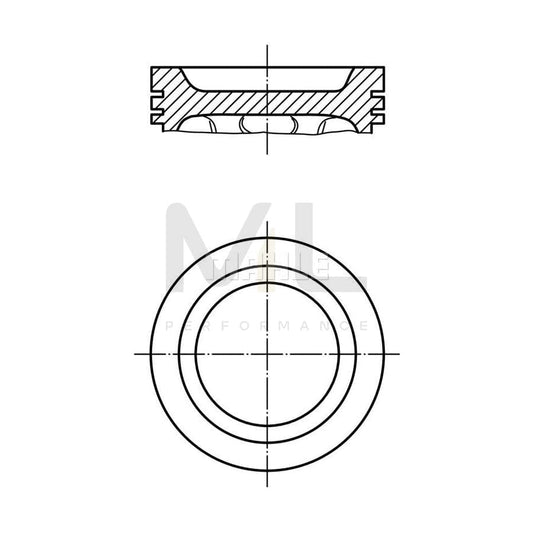 MAHLE ORIGINAL 003 17 01 Piston suitable for MERCEDES-BENZ S-Class Saloon (W116) 107,51 mm, without cooling duct | ML Performance Car Parts