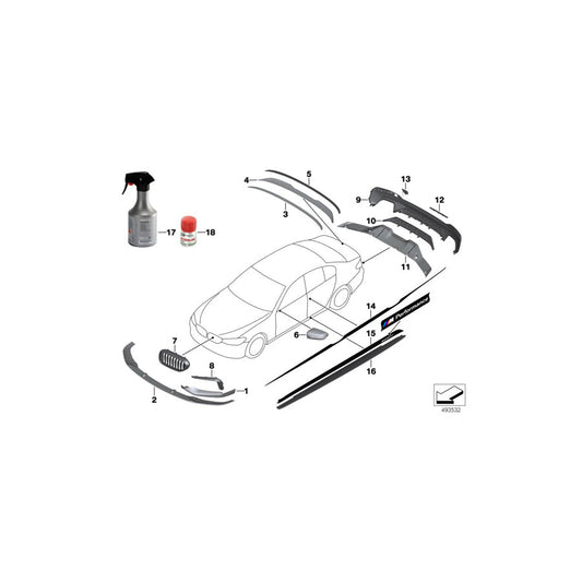 Genuine BMW 51142432164 G30 G31 Film, Accent Stripes, Left / Right M PERFORMANCE (Inc. 520d ed, 540iX & 530dX) | ML Performance US