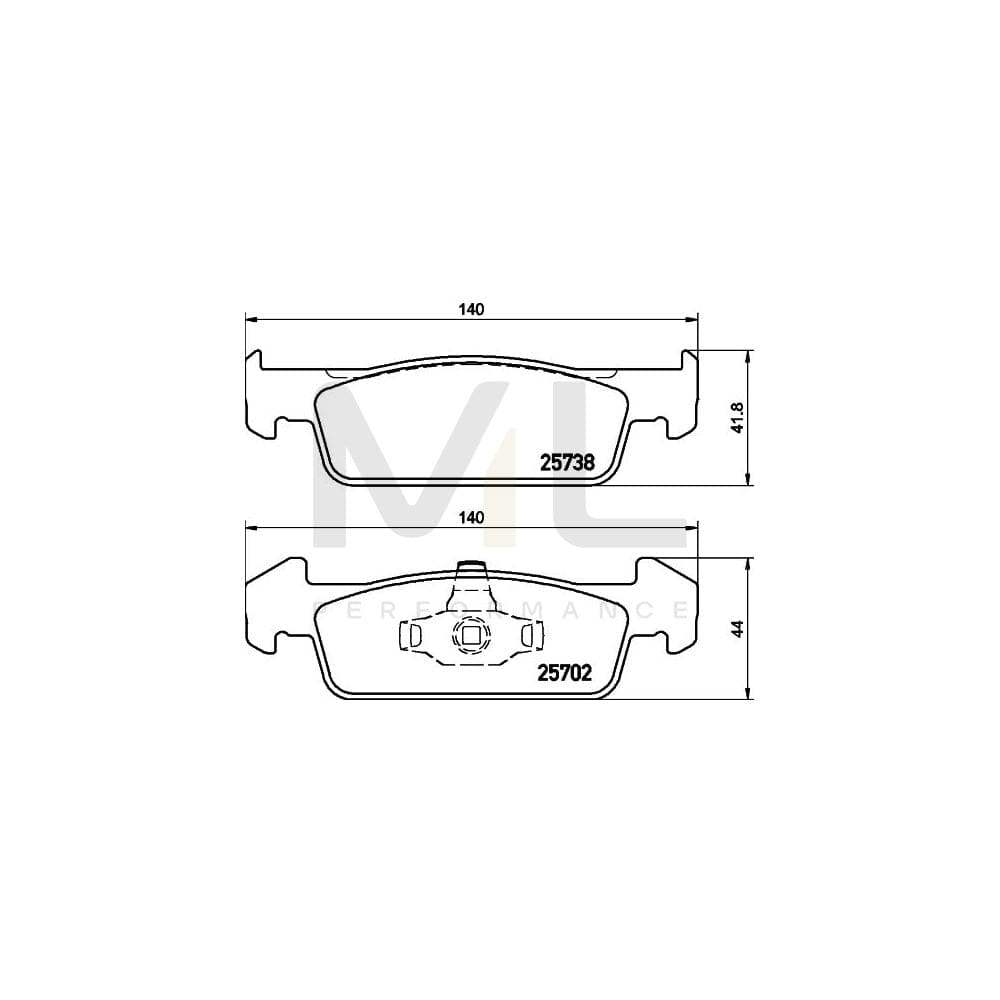 Hella 8DB 355 020-421 Brake Pad Set Not Prepared For Wear Indicator